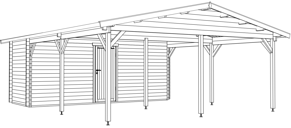 Carport Bjarne - med 11m² förråd