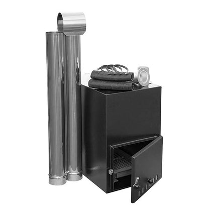 Fjordstamp vedspis i aluminium 35 kW