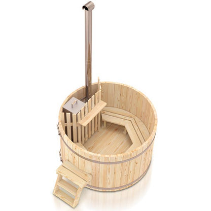 Fjordstamp Kyst – badtunna i trä/inbyggd värmare