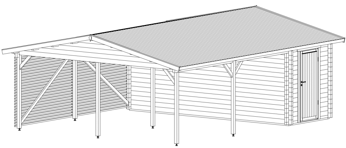 Carport Tor - med bod