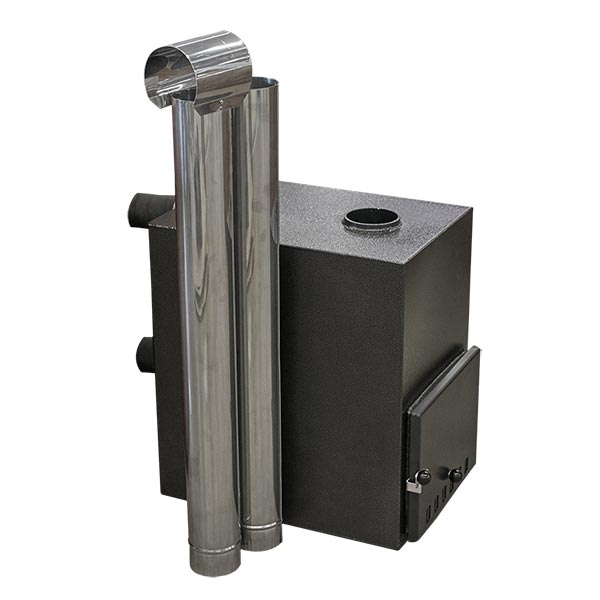 Fjordstamp vedspis i aluminium 35 kW