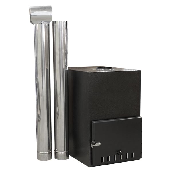 Fjordstamp vedspis i aluminium 35 kW